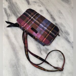 Vera Bradley All in One Plaid Crossbody Wristlet Wallet